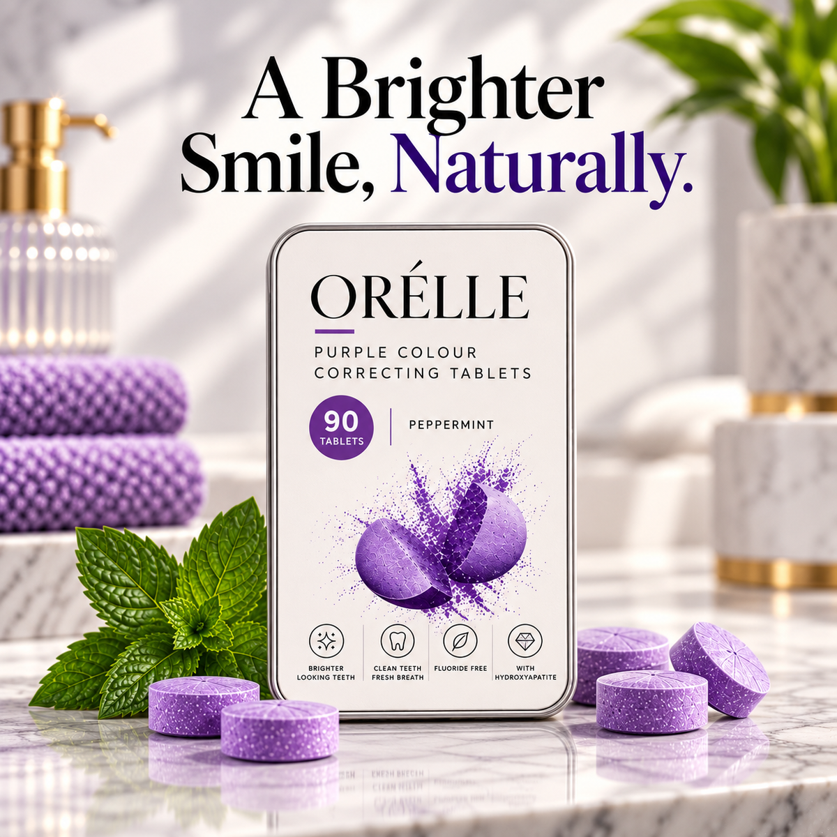 ORÉLLE Purple Brightening Toothpaste Tablets